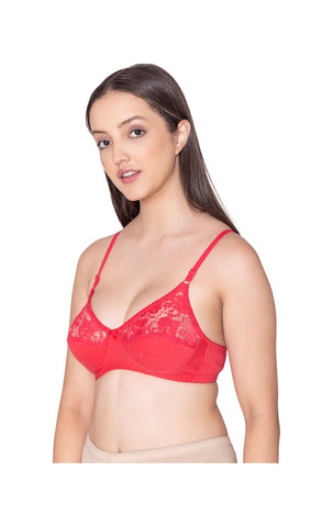 Bodycare polycotton wirefree adjustable straps designer net cup non padded bra-1535CO