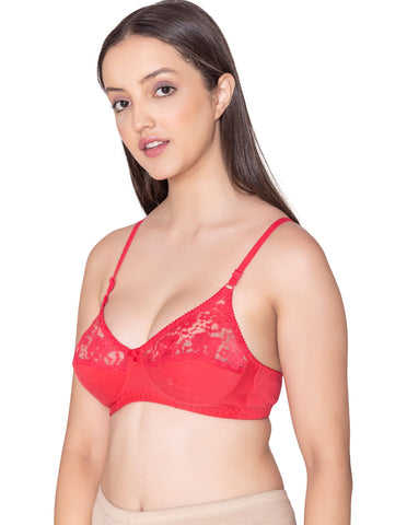 Bodycare polycotton wirefree adjustable straps designer net cup non padded bra-1535CO