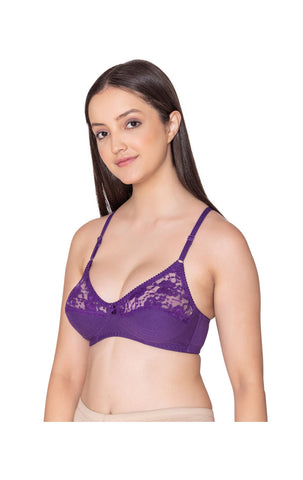 Bodycare polycotton wirefree adjustable straps designer net cup non padded bra-1535D.PU