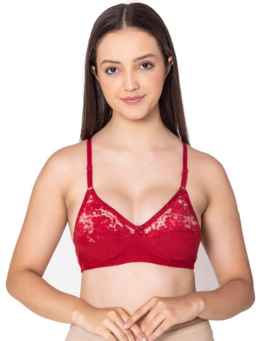 Bodycare polycotton wirefree adjustable straps designer net cup non padded bra-1535MH