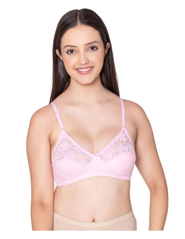 Bodycare polycotton wirefree adjustable straps designer net cup non padded bra-1535PI