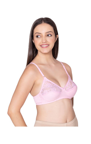 Bodycare polycotton wirefree adjustable straps designer net cup non padded bra-1535PI