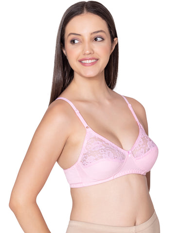 Bodycare polycotton wirefree adjustable straps designer net cup non padded bra-1535PI