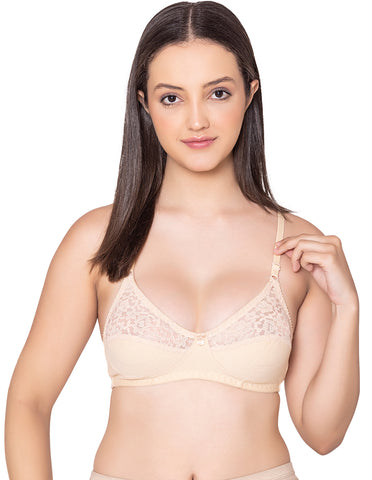 Bodycare polycotton wirefree adjustable straps designer net cup non padded bra-1535S