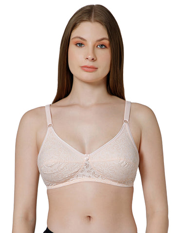 Wirefree Non-Padded Cotton Full Coverage Bra for Everyday Comfort - Peach (#1537PCH)