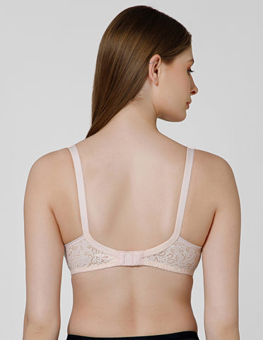 Wirefree Non-Padded Cotton Full Coverage Bra for Everyday Comfort - Peach (#1537PCH)