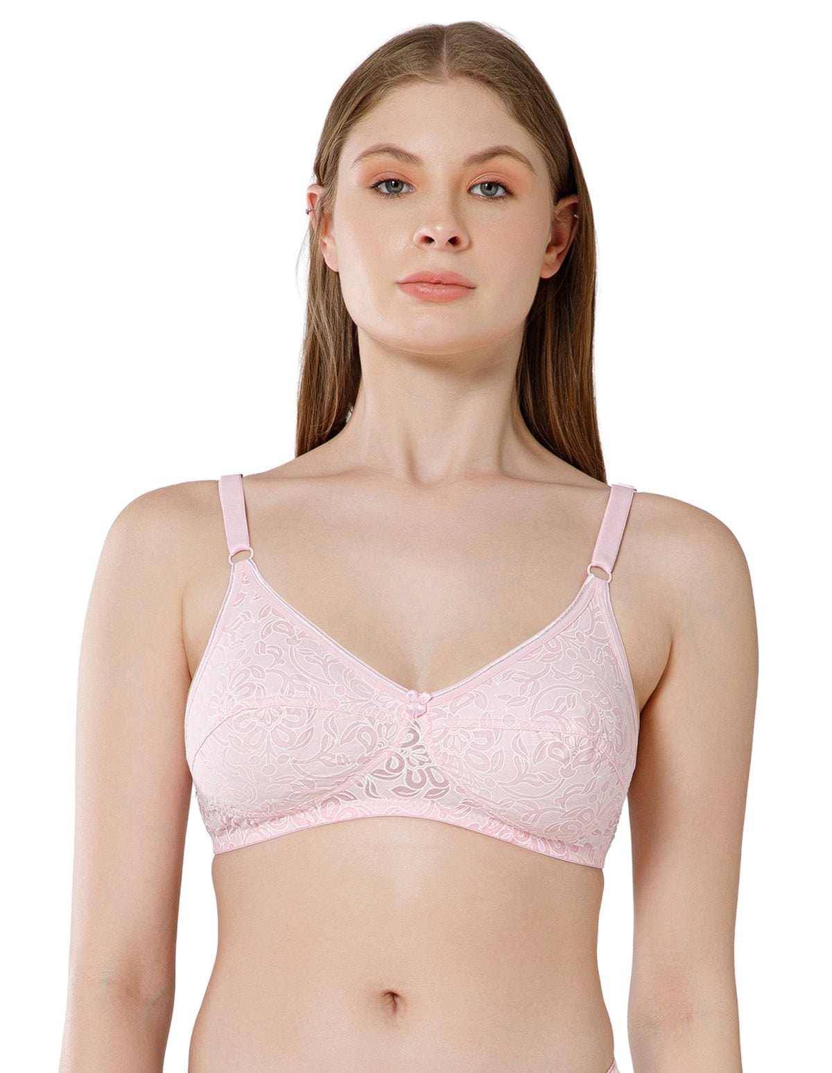 Wirefree Non-Padded Cotton Full Coverage Bra for Everyday Comfort - Pink (#1537PNK)