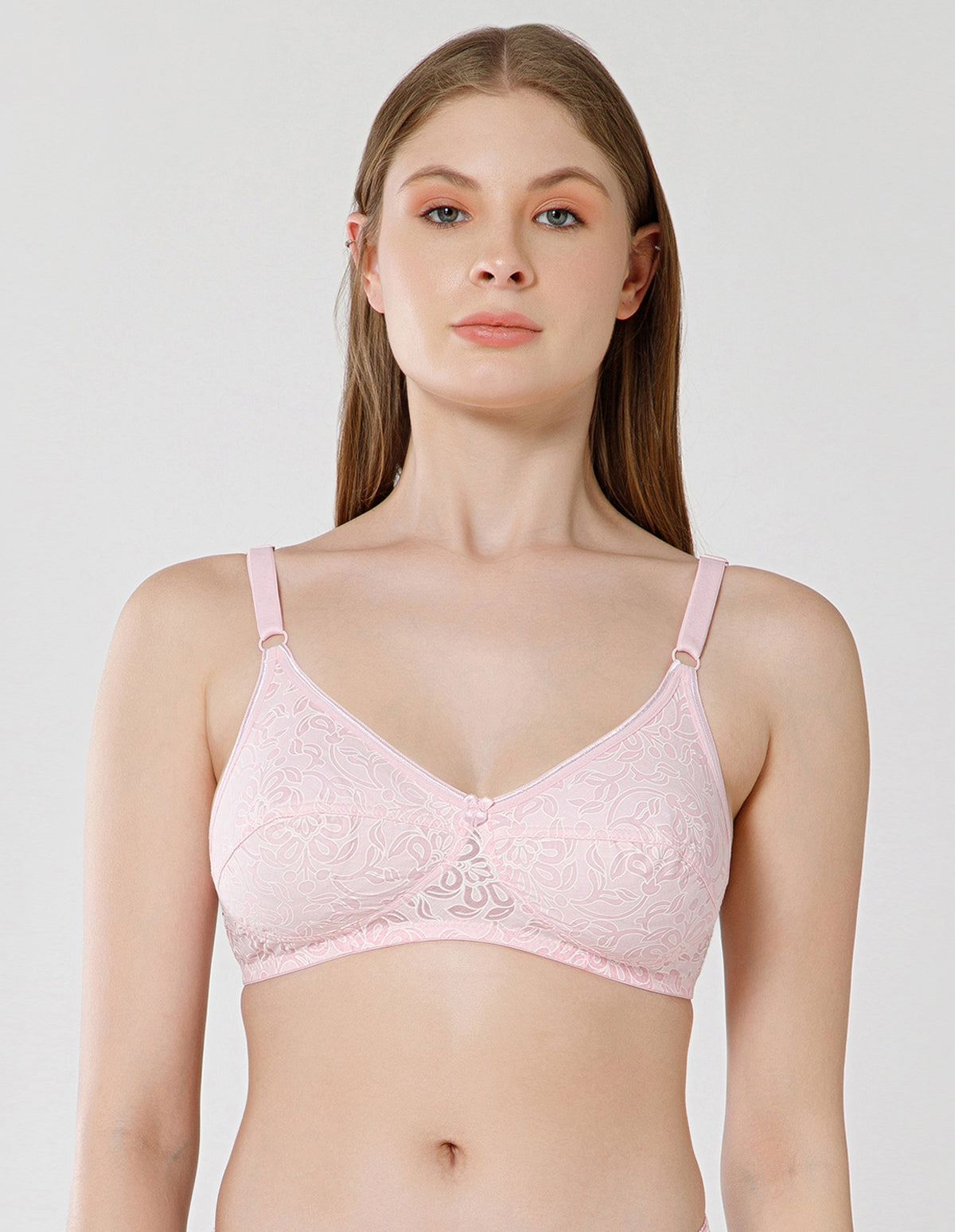 Wirefree Non-Padded Cotton Full Coverage Bra for Everyday Comfort - Pink (#1537PNK)