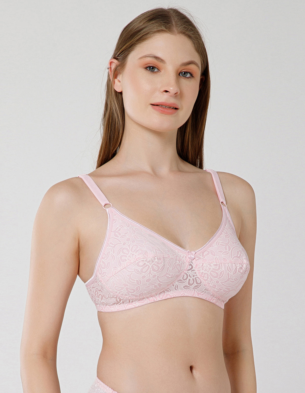 Wirefree Non-Padded Cotton Full Coverage Bra for Everyday Comfort - Pink (#1537PNK)