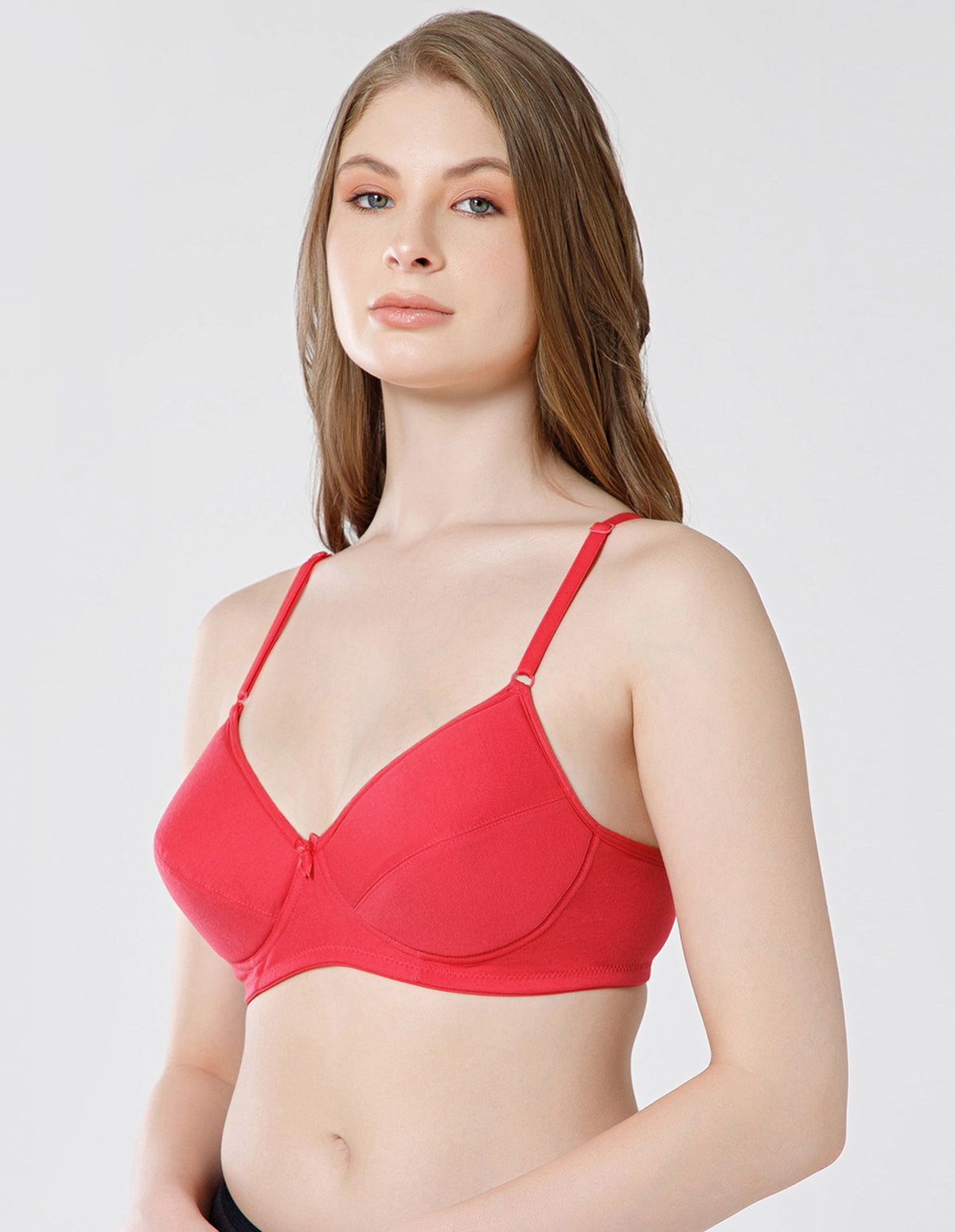 Soft Cotton Wirefree Padded Full Coverage Bra for All-Day Wear - Coral (#1544COR)