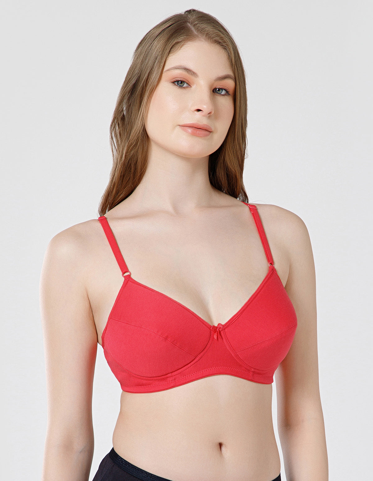 Soft Cotton Wirefree Padded Full Coverage Bra for All-Day Wear - Coral (#1544COR)