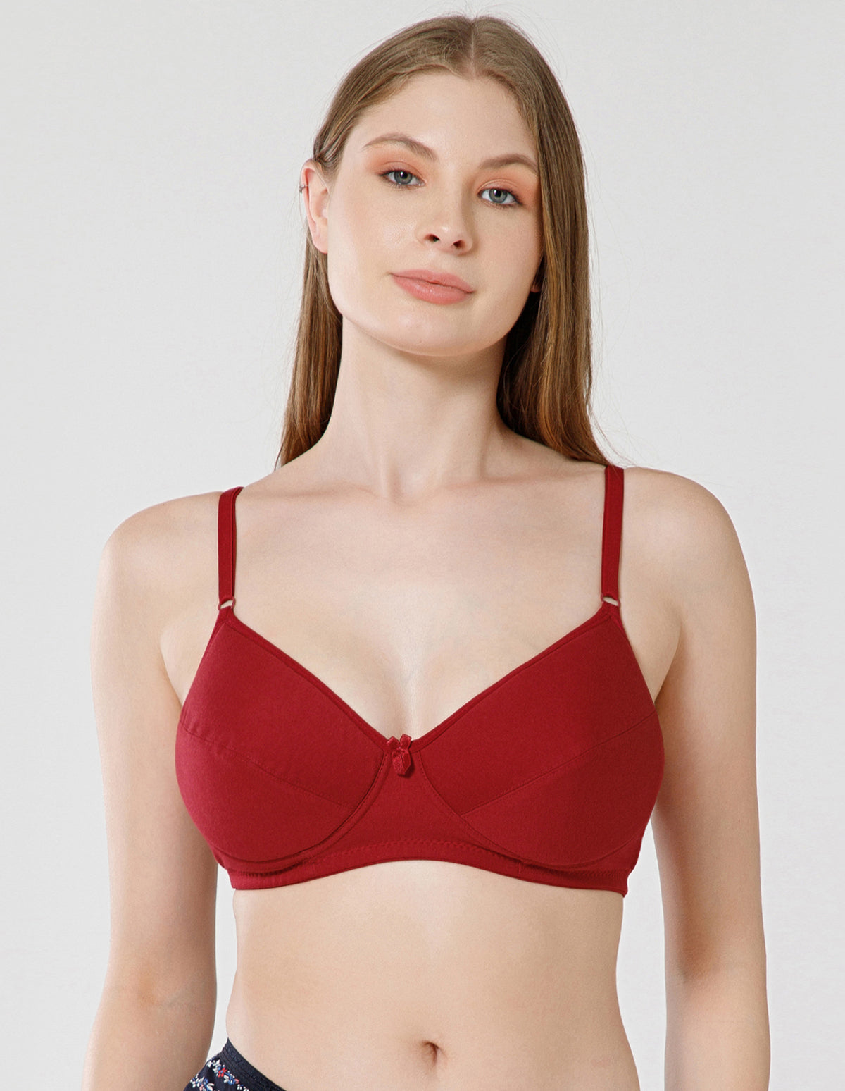 Soft Cotton Wirefree Padded Full Coverage Bra for All-Day Wear - Mehroon (#1544MEH)