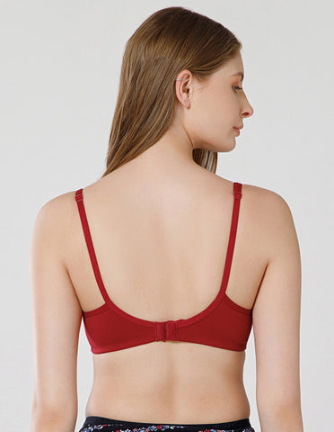 Soft Cotton Wirefree Padded Full Coverage Bra for All-Day Wear - Mehroon (#1544MEH)