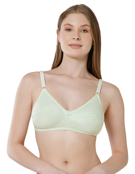 Soft Cotton Wirefree Non-Padded Full Coverage Bra for All-Day Wear - Green (#1549GRN)