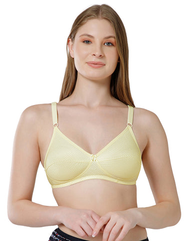 Soft Cotton Wirefree Non-Padded Full Coverage Bra for All-Day Wear - Lemon (#1549LMN)