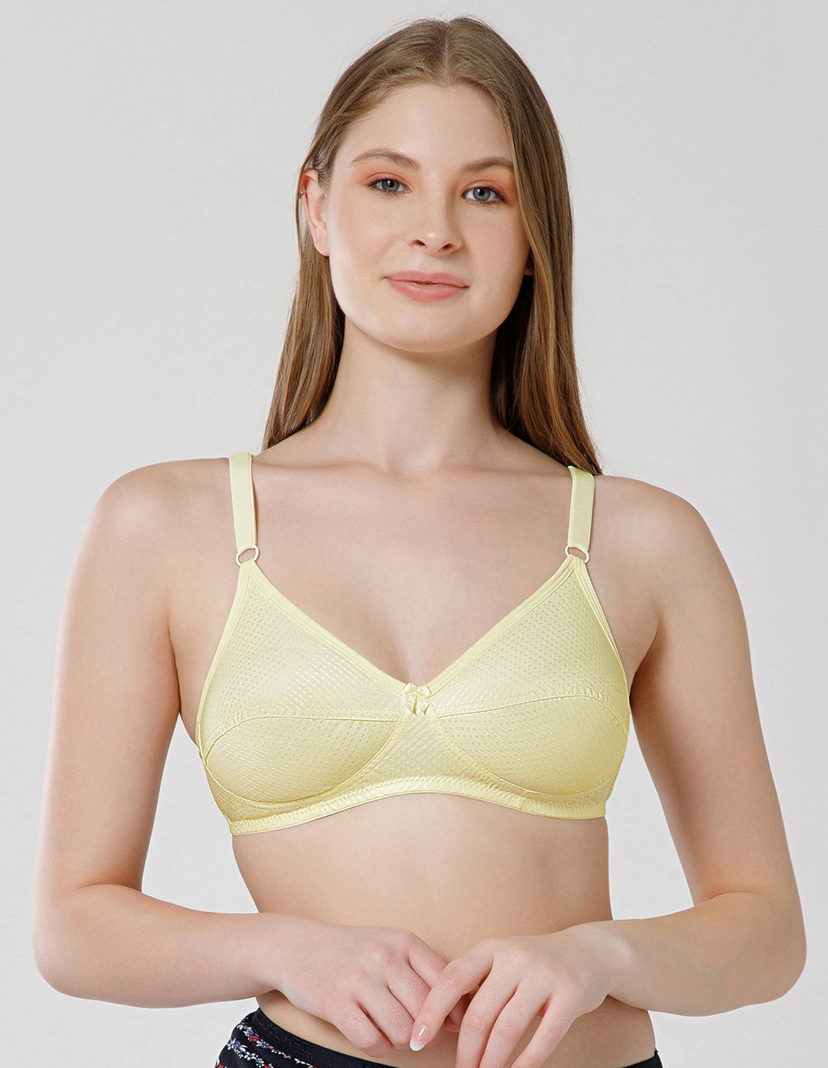 Soft Cotton Wirefree Non-Padded Full Coverage Bra for All-Day Wear - Lemon (#1549LMN)
