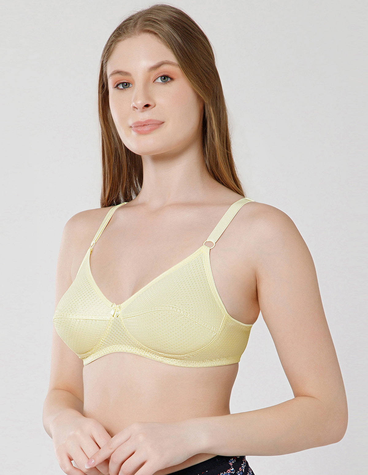 Soft Cotton Wirefree Non-Padded Full Coverage Bra for All-Day Wear - Lemon (#1549LMN)