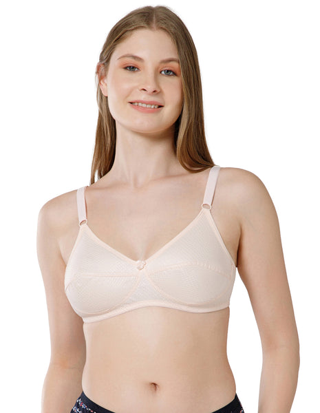 Soft Cotton Wirefree Non-Padded Full Coverage Bra for All-Day Wear - Peach (#1549PCH)