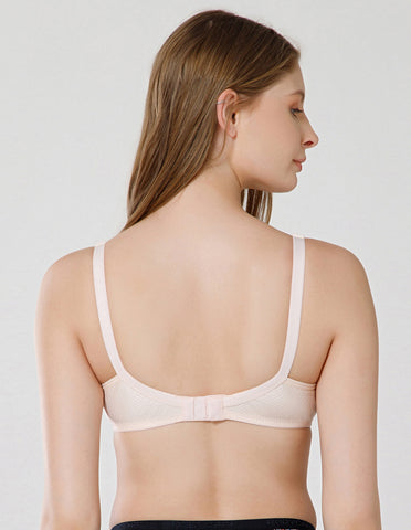 Soft Cotton Wirefree Non-Padded Full Coverage Bra for All-Day Wear - Peach (#1549PCH)