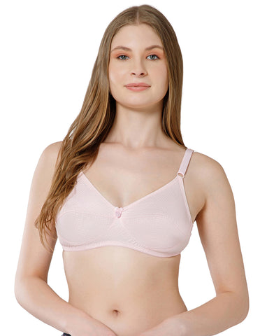 Soft Cotton Wirefree Non-Padded Full Coverage Bra for All-Day Wear - Pink (#1549Pink)