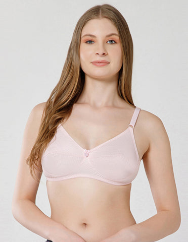 Soft Cotton Wirefree Non-Padded Full Coverage Bra for All-Day Wear - Pink (#1549Pink)