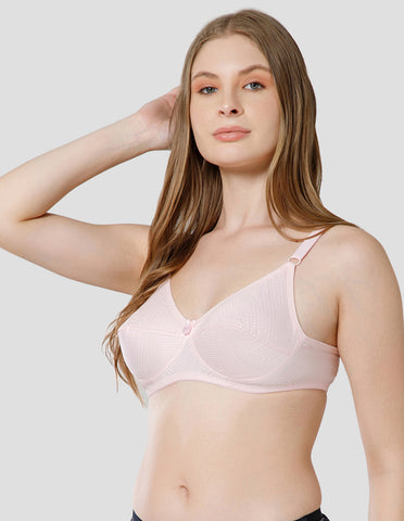 Soft Cotton Wirefree Non-Padded Full Coverage Bra for All-Day Wear - Pink (#1549Pink)