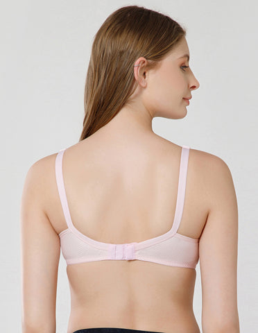 Soft Cotton Wirefree Non-Padded Full Coverage Bra for All-Day Wear - Pink (#1549Pink)