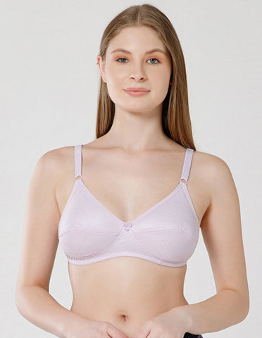Wirefree Non-Padded Cotton Full Coverage Bra for Everyday Comfort - Purple (#1549Purple)