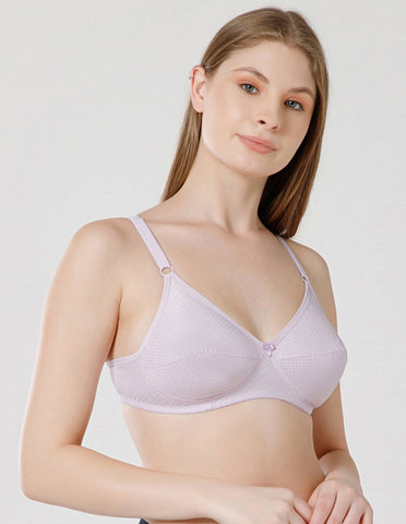Wirefree Non-Padded Cotton Full Coverage Bra for Everyday Comfort - Purple (#1549Purple)