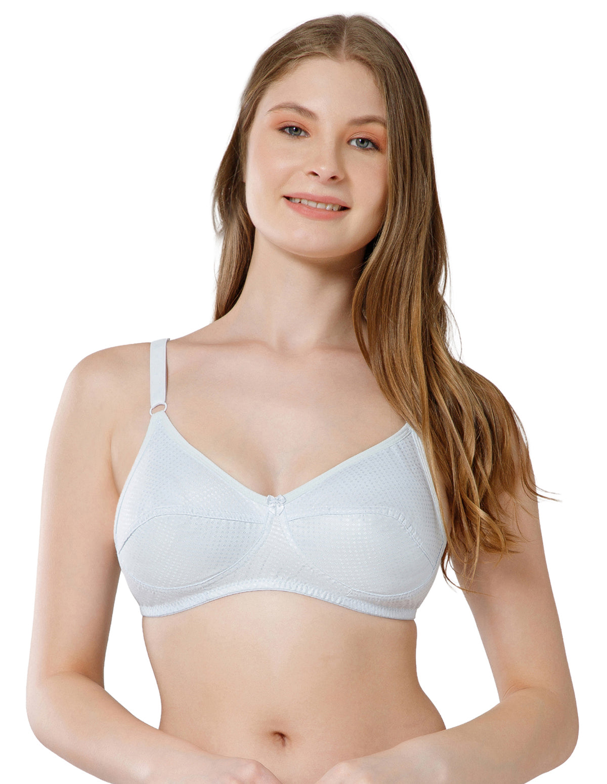 Wirefree Non-Padded Cotton Full Coverage Bra for Everyday Comfort - Sky Blue (#1549SKY)