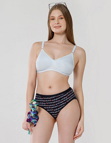 Wirefree Non-Padded Cotton Full Coverage Bra for Everyday Comfort - Sky Blue (#1549SKY)