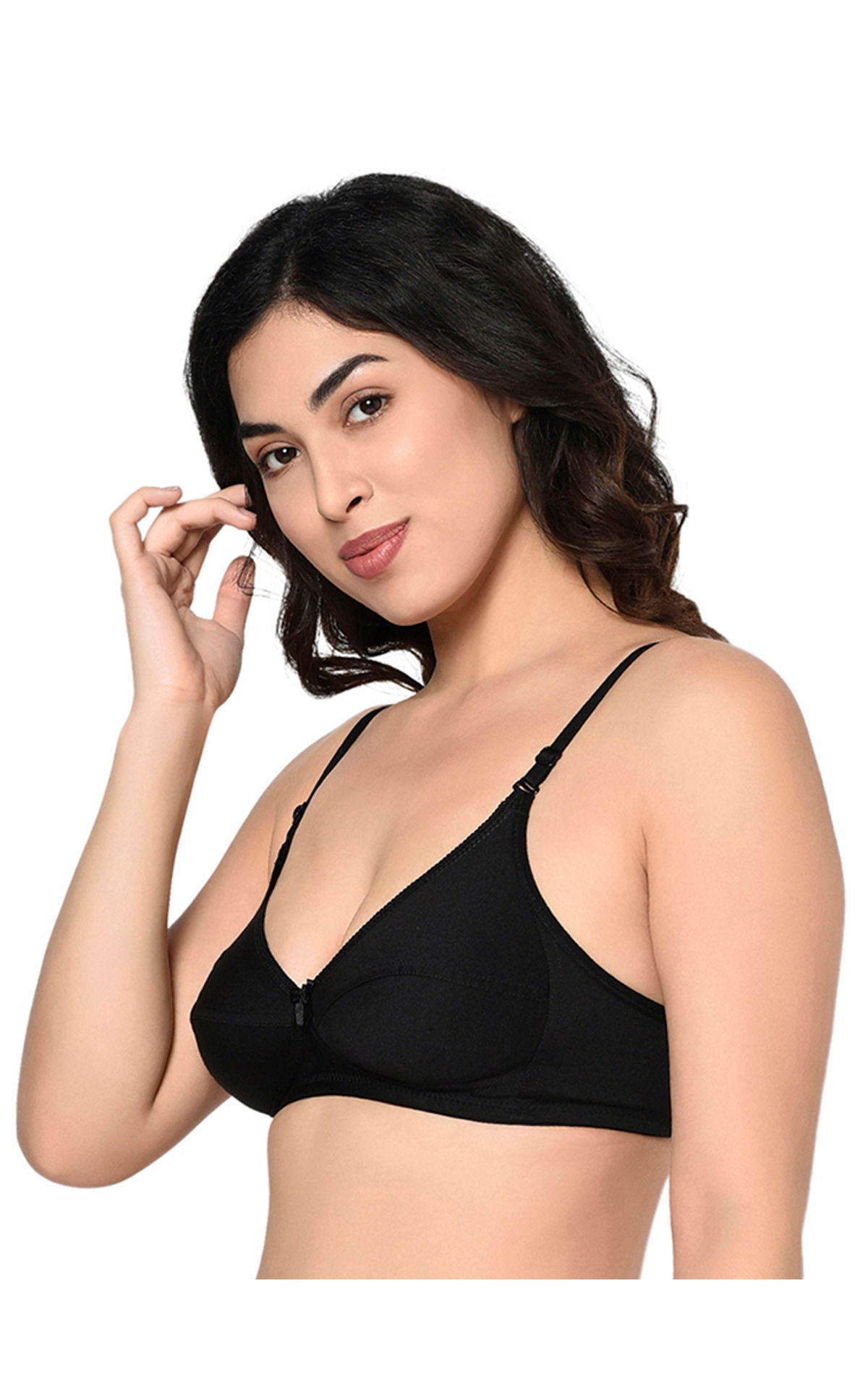 Bodycare Seamed, Non Padded Bra-1567-Black