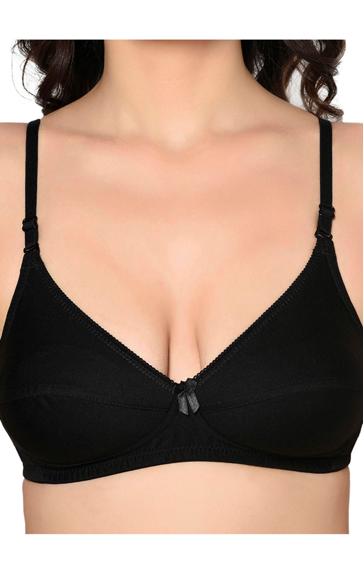 Bodycare Seamed, Non Padded Bra-1567-Black