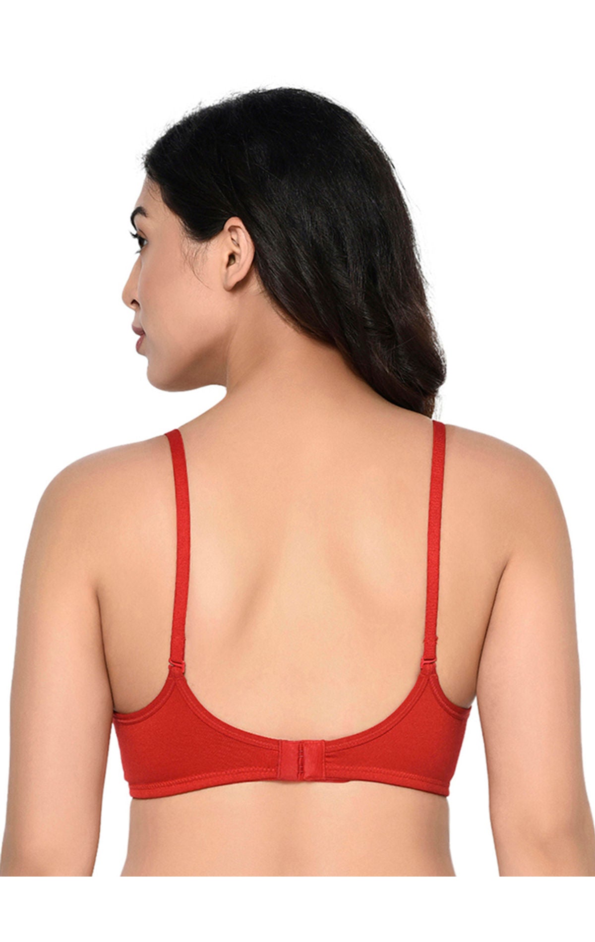 Bodycare Seamed, Non Padded Bra-1567-Red