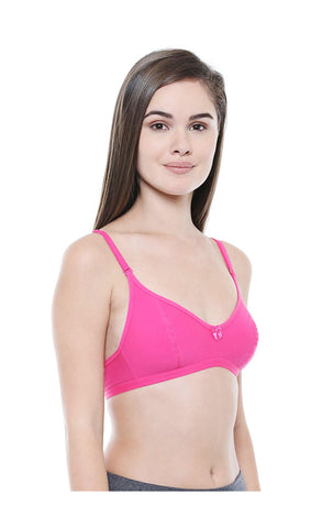 Perfect Coverage Bra-1575-N.Pink with free transparent strap