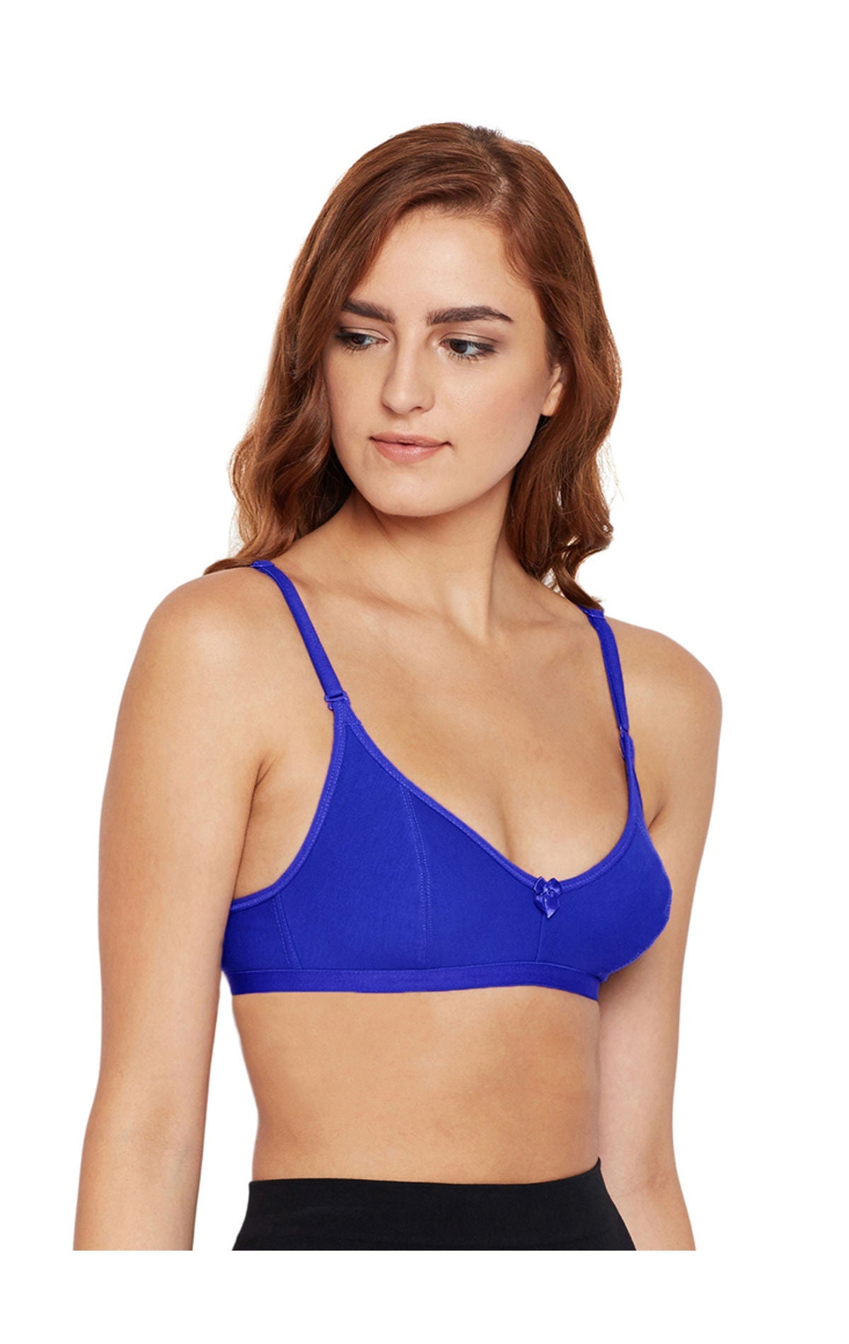 Perfect Coverage Bra-1575-Navy with free transparent strap