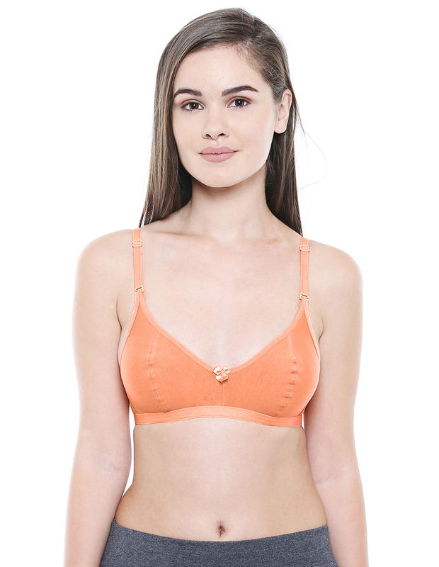 Perfect Coverage Bra-1575Peach with free transparent strap