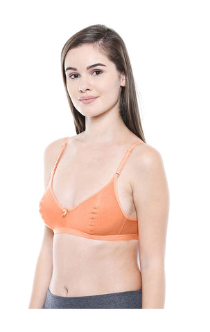 Perfect Coverage Bra-1575Peach with free transparent strap