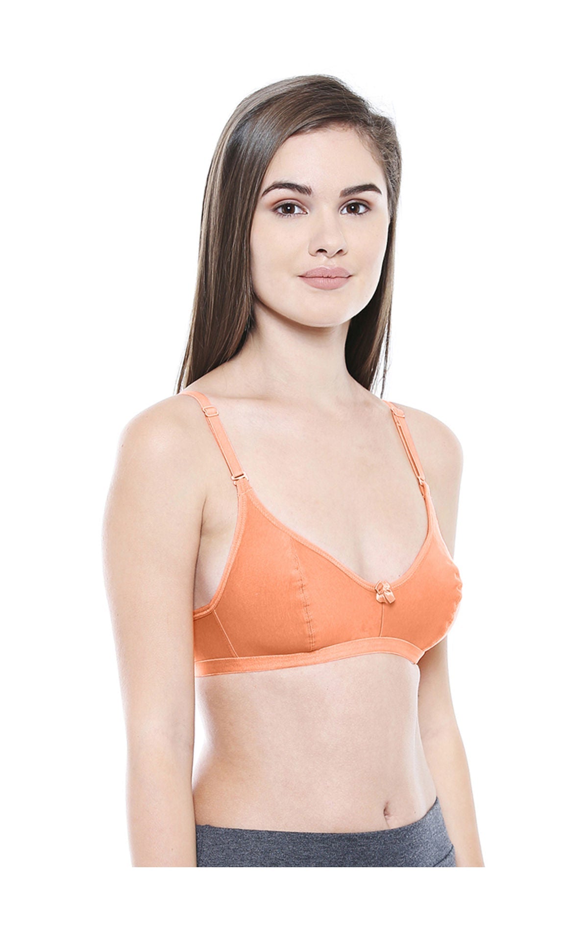 Perfect Coverage Bra-1575Peach with free transparent strap