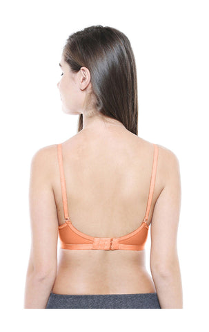 Perfect Coverage Bra-1575Peach with free transparent strap