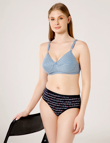 Cotton Wirefree Push Up Full Coverage Bra for Everyday Use - 1583PRINT(3)