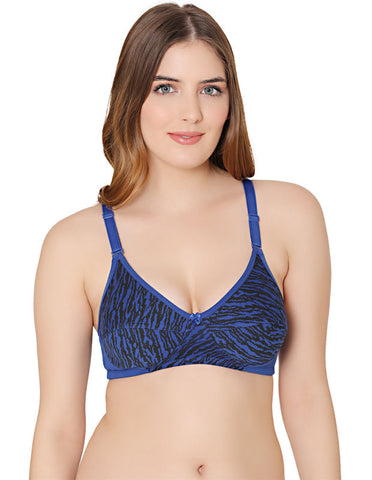 Bodycare cotton wirefree adjustable straps comfortable non padded bra-1584RBLU