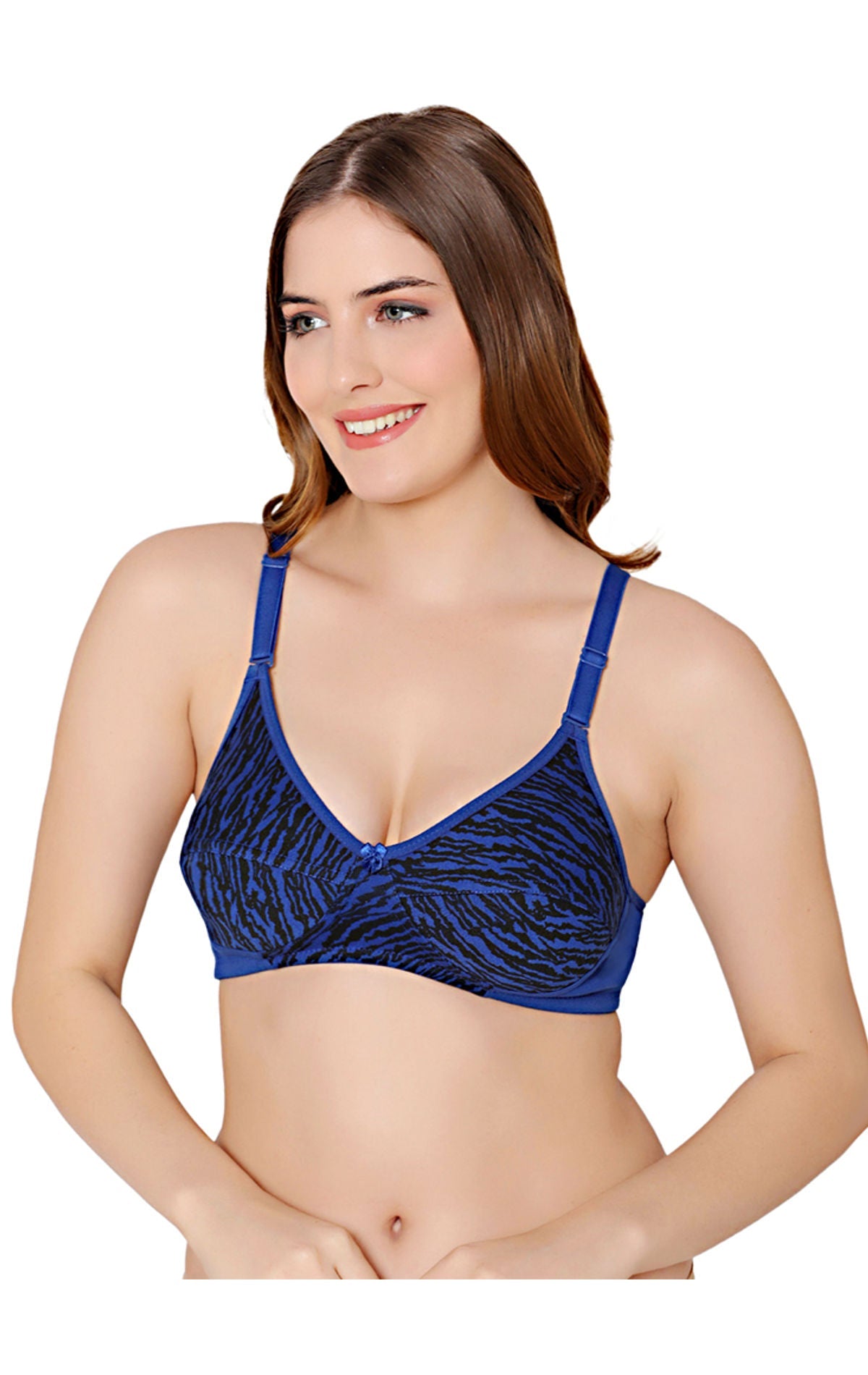 Bodycare cotton wirefree adjustable straps comfortable non padded bra-1584RBLU