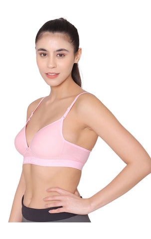  Seamless Padded Sports Bra -1606-PINK