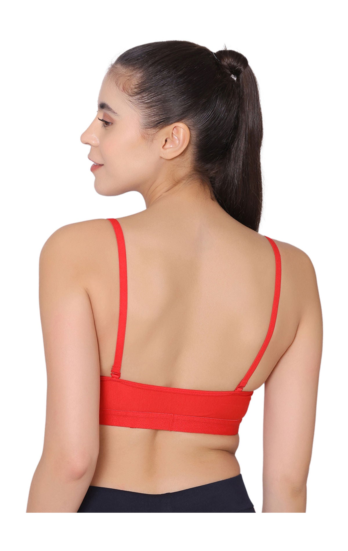 Bodycare Wire free, Seamless Padded Sports Bra -1606-RED