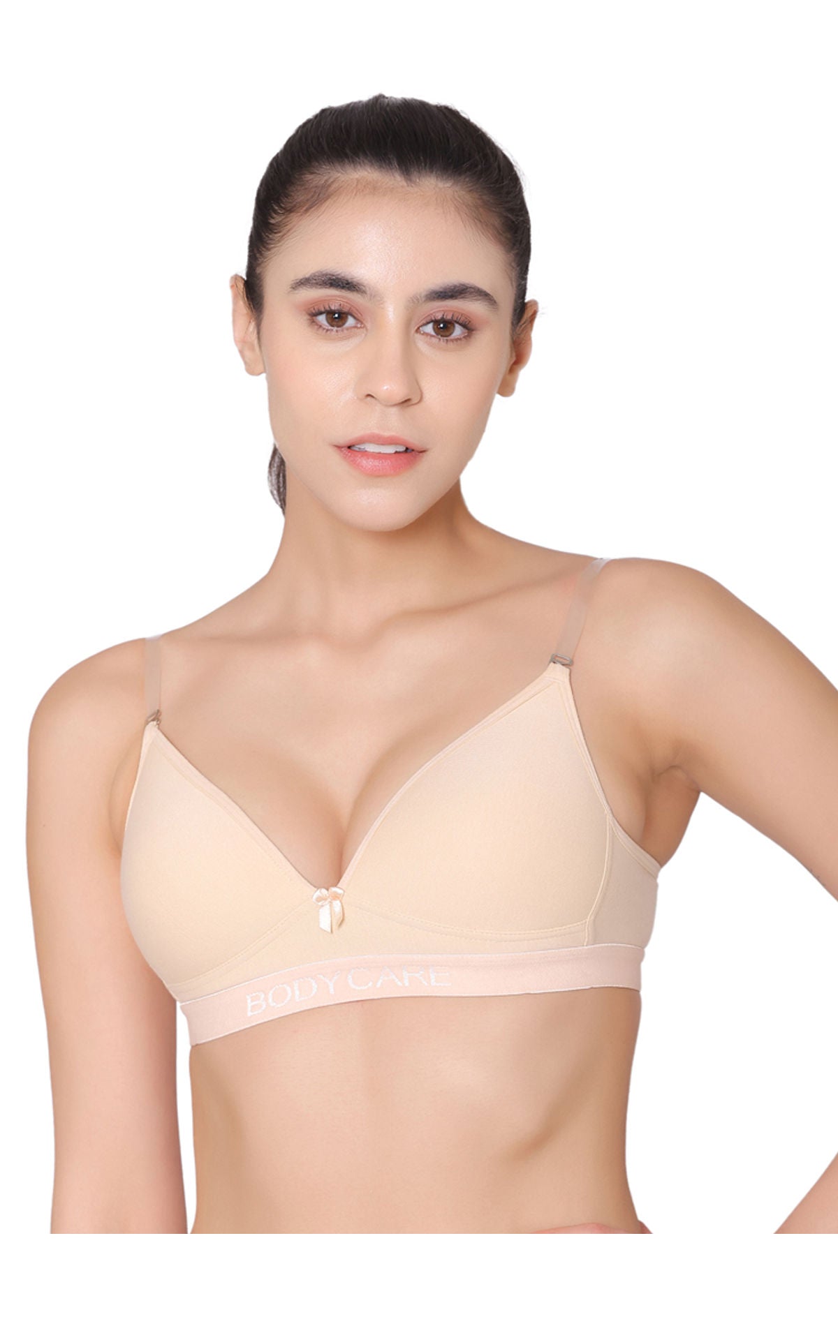 Bodycare Wire free, Seamless Padded Sports Bra -1606-SKIN