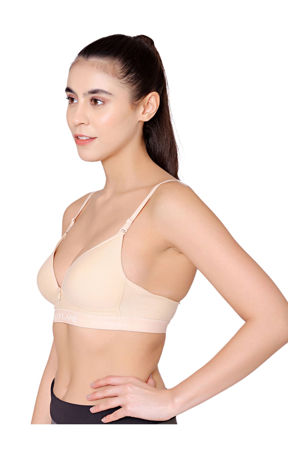 Bodycare Wire free, Seamless Padded Sports Bra -1606-SKIN