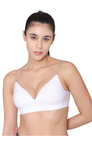 Bodycare Wire free, Seamless Padded Sports Bra -1606-WHITE