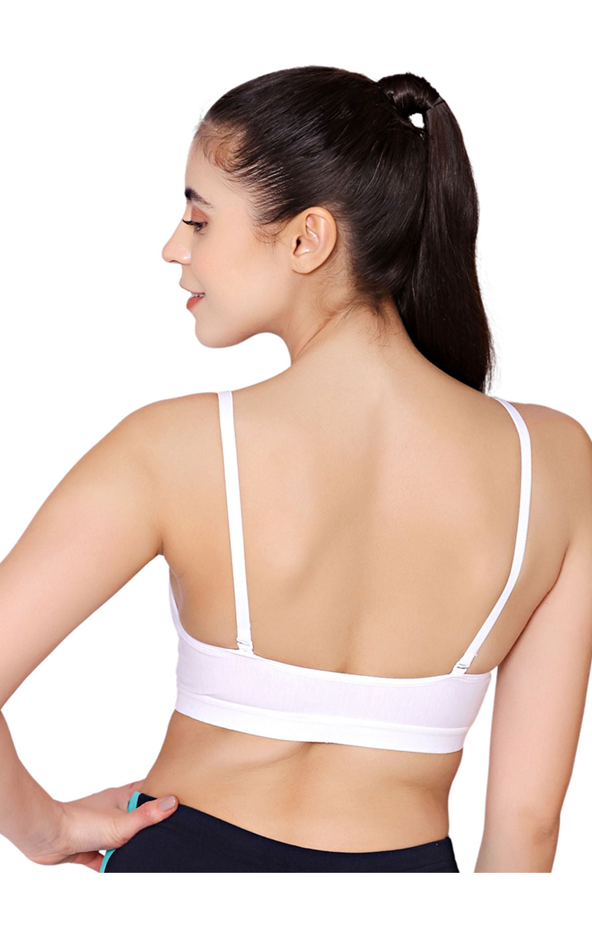 Bodycare Wire free, Seamless Padded Sports Bra -1606-WHITE