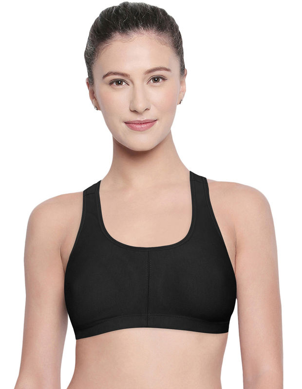 Racerback Sports Bra-1612-Black